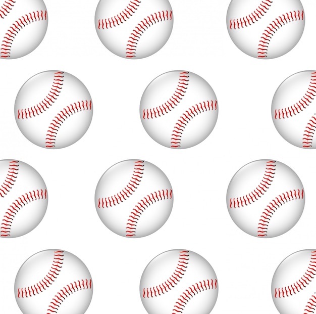 Kostenloser Vektor baseball ball nahtlose muster grafik