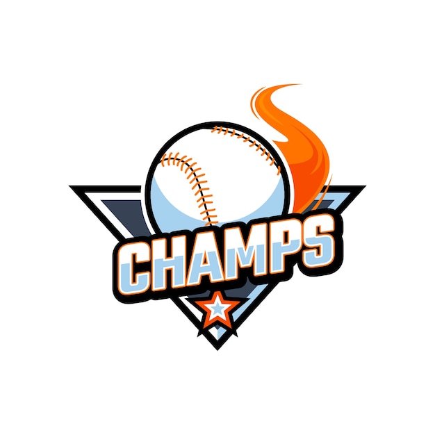 Kostenloser Vektor baseball-logo-vorlage im flachen design