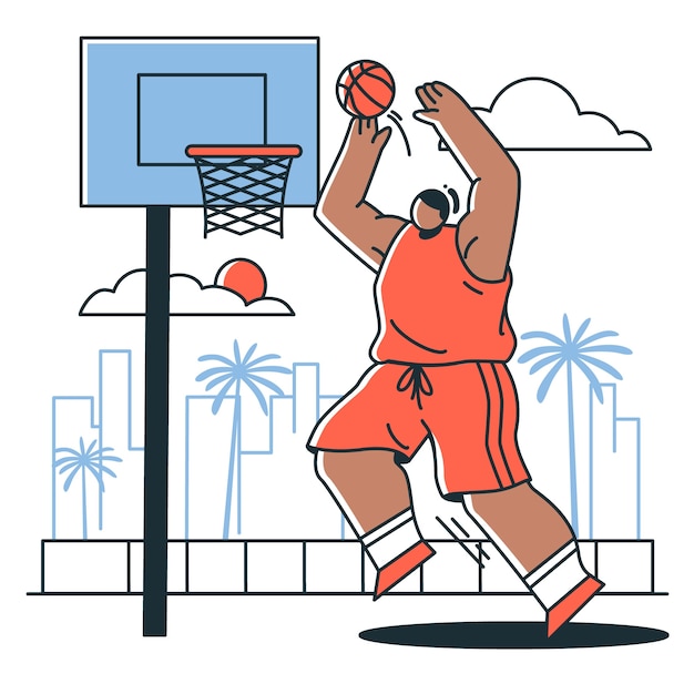 Kostenloser Vektor basketball-konzept-illustration