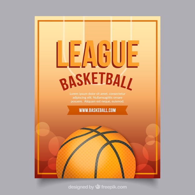 Kostenloser Vektor basketball liga flyer