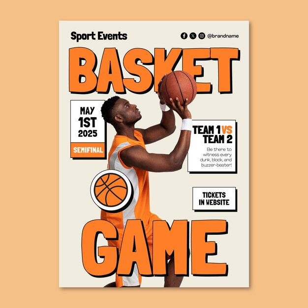 Basketball-Poster-Vorlage entworfen