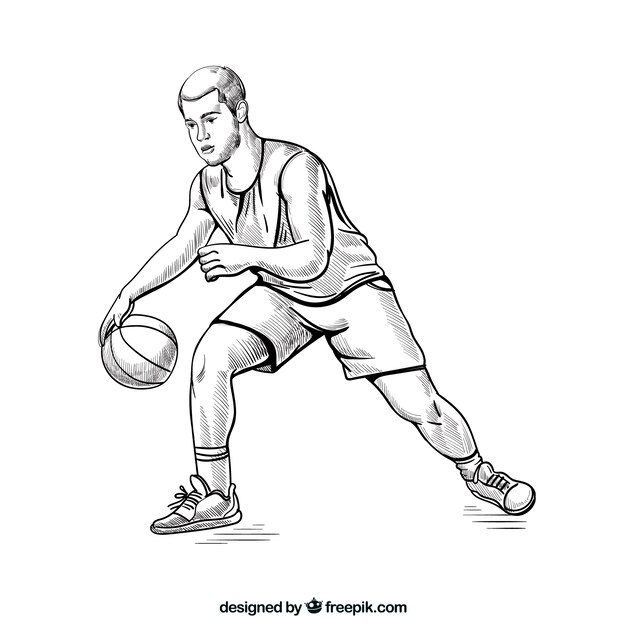 Basketball-Spieler mit flüchtiger Art
