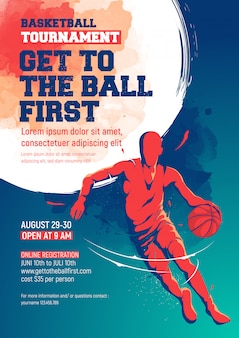 Basketball turnier flyer vorlage