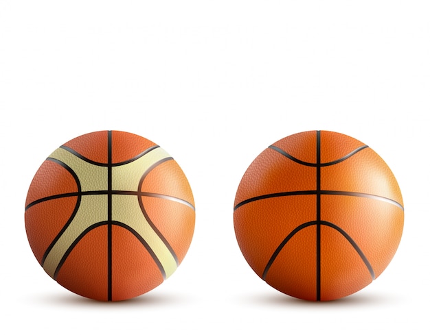 Kostenloser Vektor basketballkugeln eingestellt getrennt auf weiß