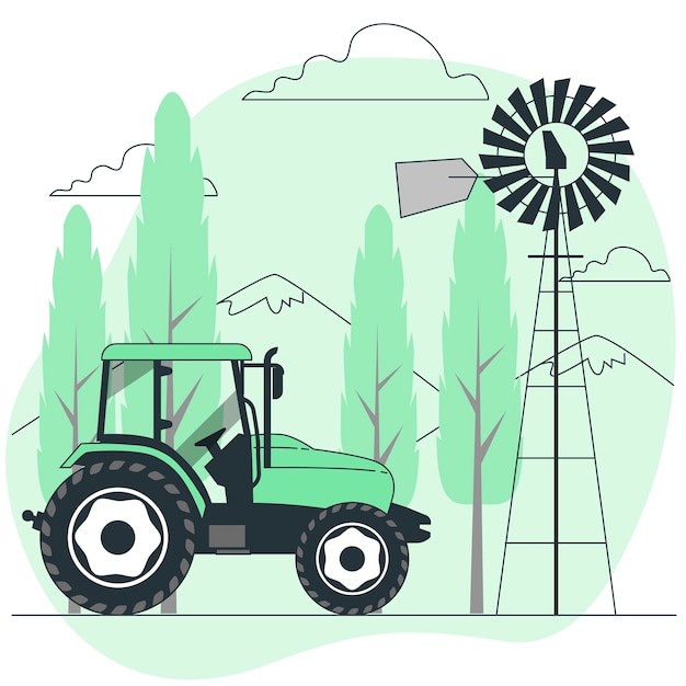 Kostenloser Vektor bauernhof-traktor-konzept-illustration
