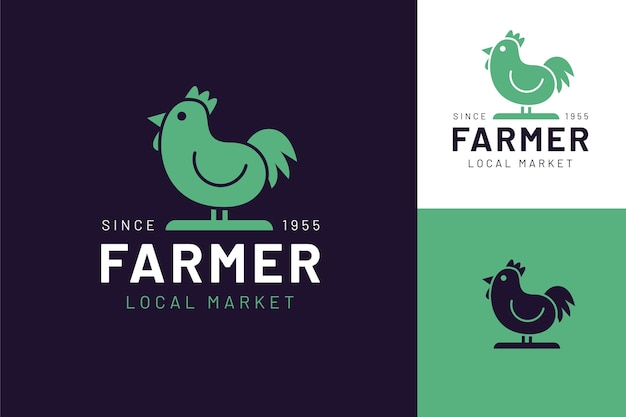 Bauernmarkt-Logo im flachen Design