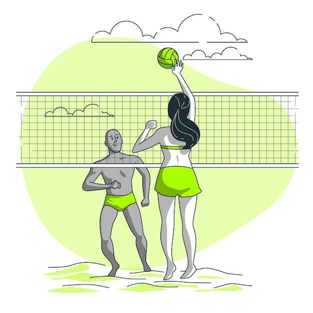 Kostenloser Vektor beachvolleyball-konzeptillustration