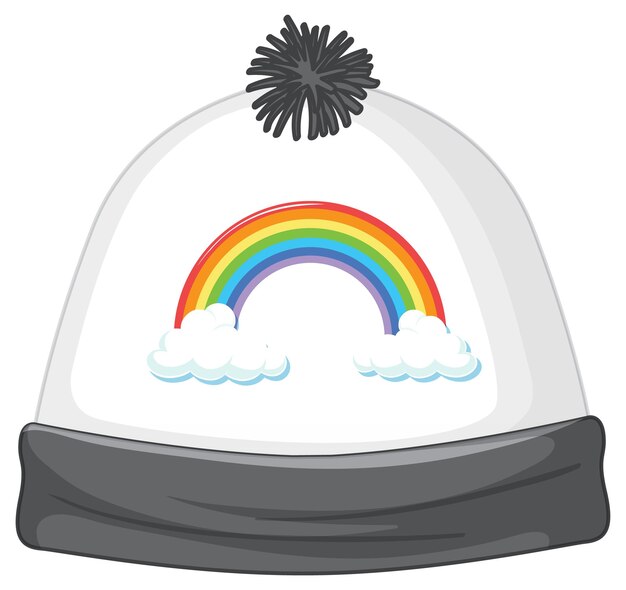 Beanie-mütze mit regenbogenmuster