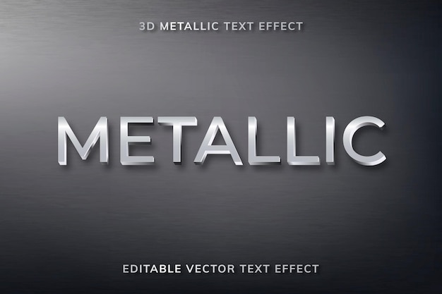 Kostenloser Vektor bearbeitbare metallische texteffekt-vektorvorlage