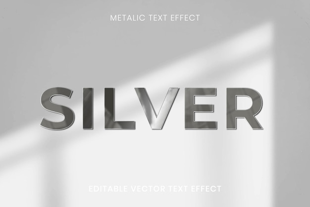 Bearbeitbare Vorlage für metallischen Texteffekt-Vektor