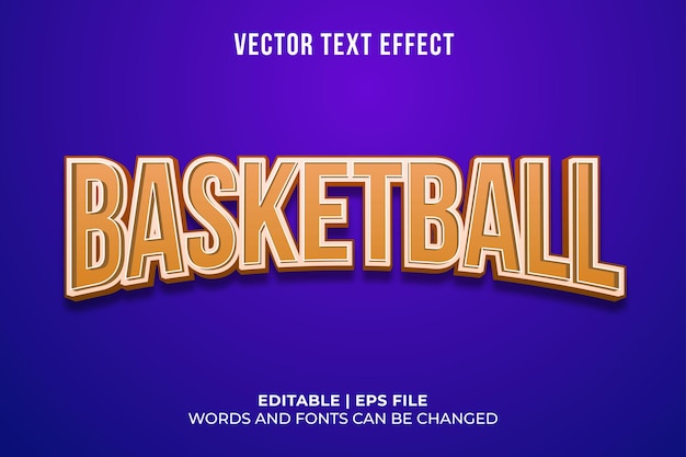 Kostenloser Vektor bearbeitbarer basketball-sport-text-effekt