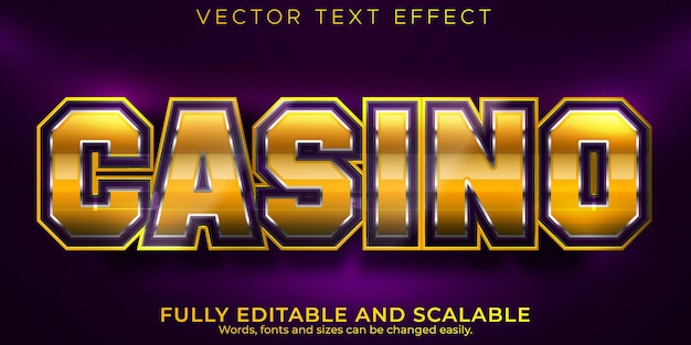 Bearbeitbarer texteffekt casino, 3d-slot und vegas-schriftstil