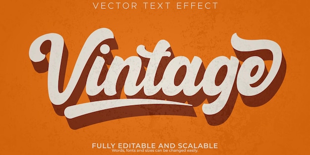 Kostenloser Vektor bearbeitbarer texteffekt vintage retro-textstil
