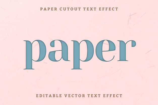 Kostenloser Vektor bearbeitbarer vektortexteffekt des papierausschnitts