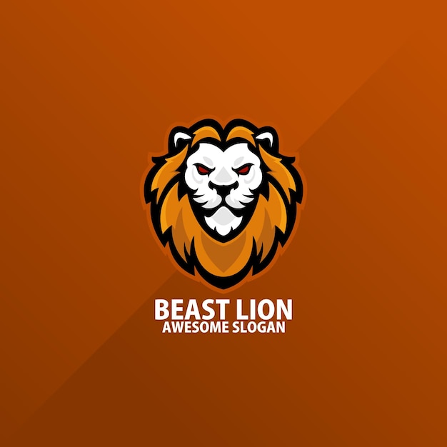 Kostenloser Vektor beast lion logo design gaming esport maskottchen