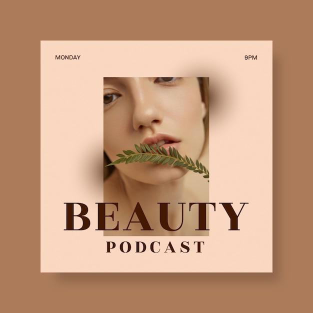 Kostenloser Vektor beauty-podcast-cover-vorlage