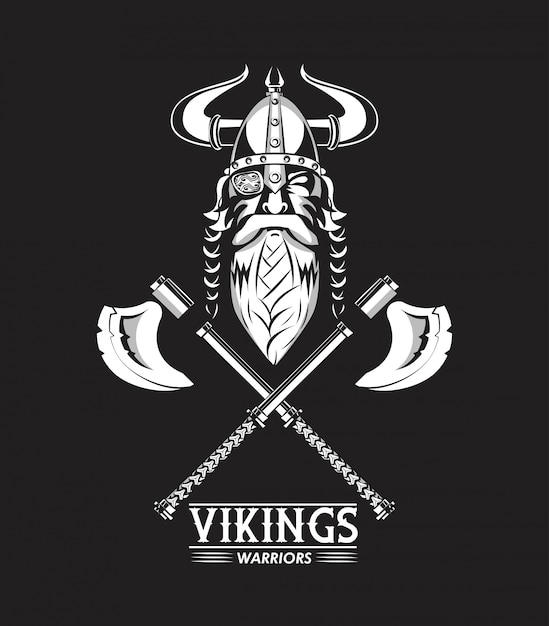 Kostenloser Vektor bedrucktes t-shirt der wikinger-krieger