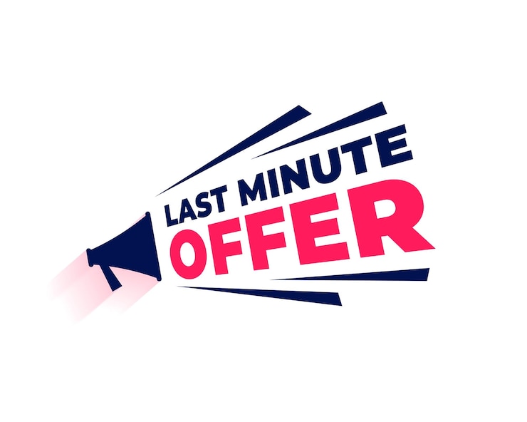 Kostenlose Vektor beeilen sie sich, letzte minute angebot hintergrund für sofortige einsparungen