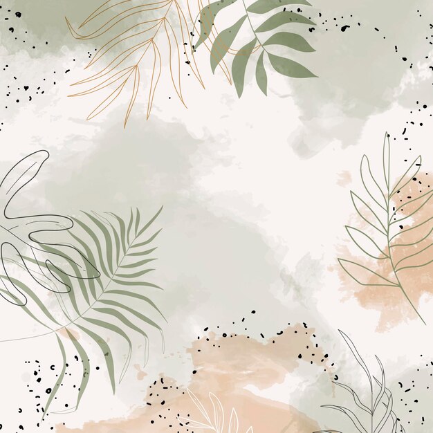 Beige belaubter Aquarellhintergrund