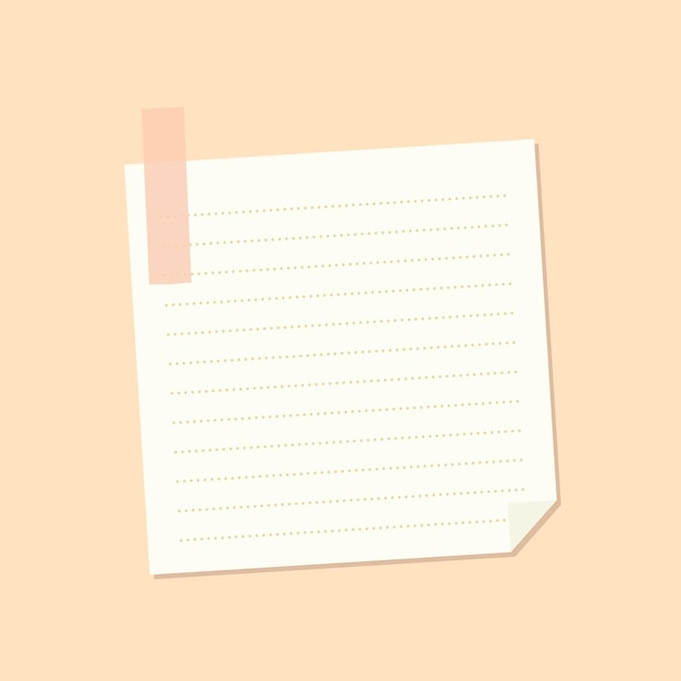 Beige linierter briefpapier-journal-aufkleber-vektor