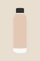 Kostenloser Vektor beige wasserflasche flaches design, null-abfall-container-vektor-illustration