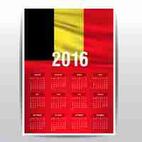 Kostenloser Vektor belgien kalender 2016