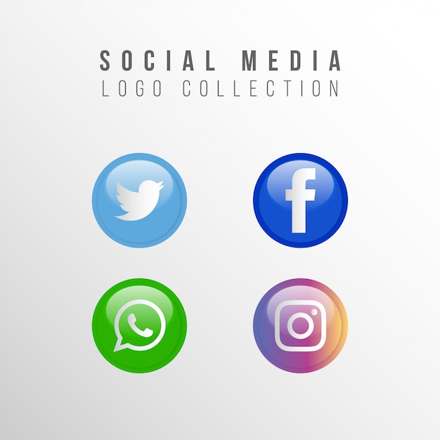 Kostenloser Vektor beliebte social media-logosammlung