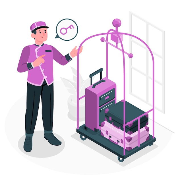 Bellhop-konzeptillustration