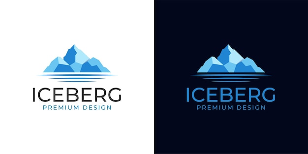 Berg-eisberg-logo. geometrischer eisgipfel schwimmendes eisberg eisland gletscher vektordesign