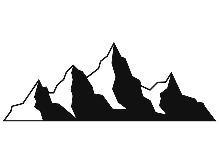 Kostenlose Vektor bergkette glyphe