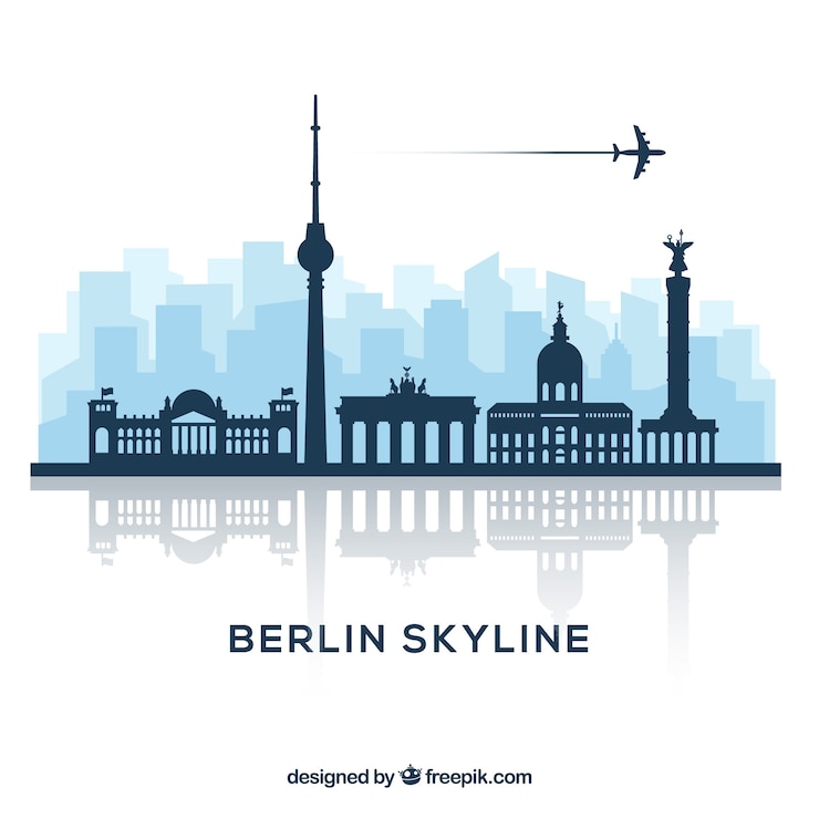 Kostenlose Vektor berliner skyline design
