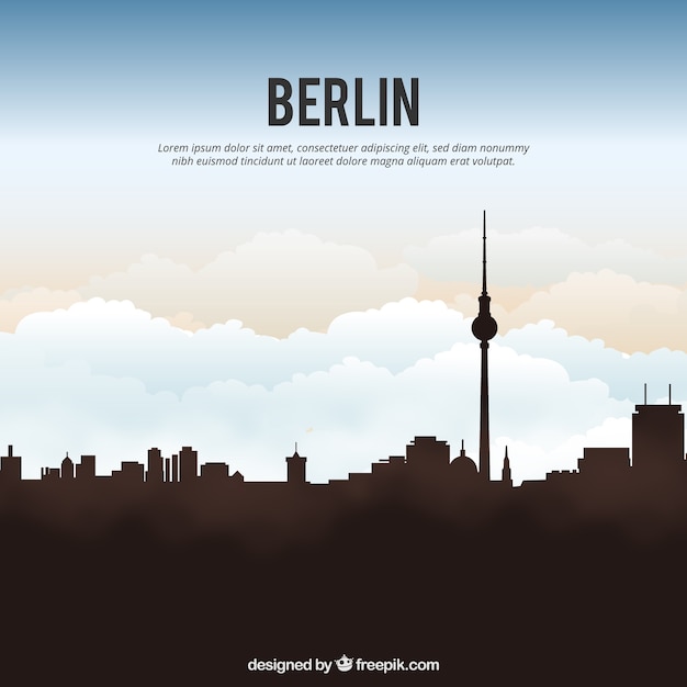 Berliner Skyline Silhouette Hintergrund