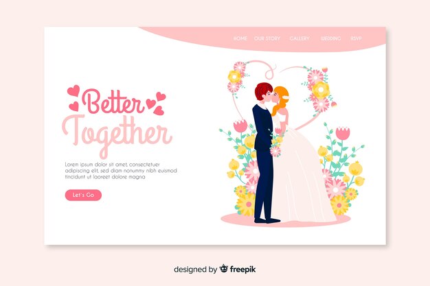 Besser zusammen hochzeit landing page