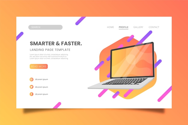 Bessere laptop design landing page vorlage