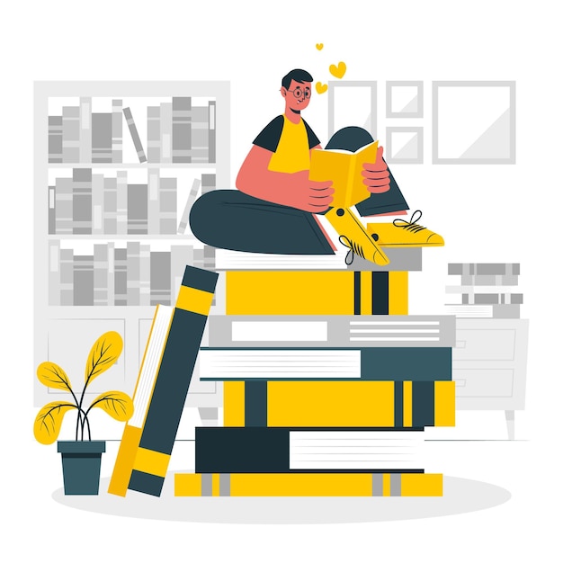 Bibliophile konzeptillustration