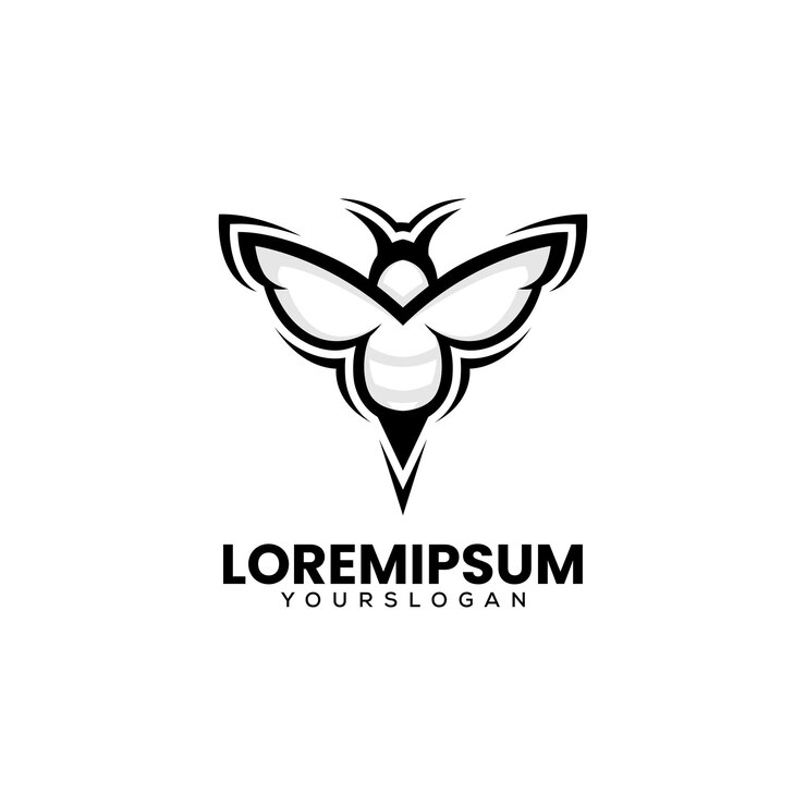 Kostenlose Vektor biene logo design