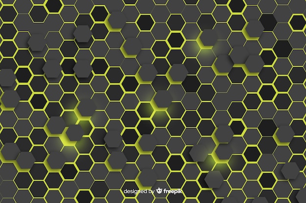 Kostenloser Vektor bienenwabenhintergrund mit lichtern