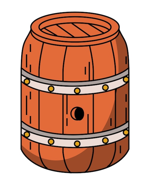 Kostenloser Vektor bier-holzfass-symbol isoliert
