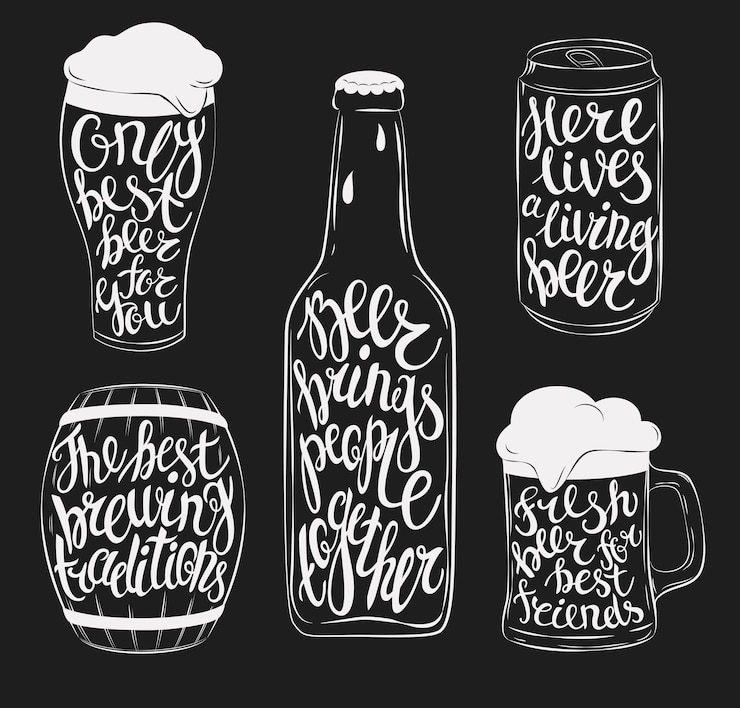 Kostenlose Vektor bier-schriftzug