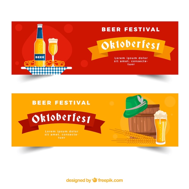 Kostenloser Vektor bierfest banner