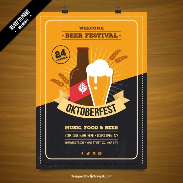 Kostenloser Vektor bierfest plakat