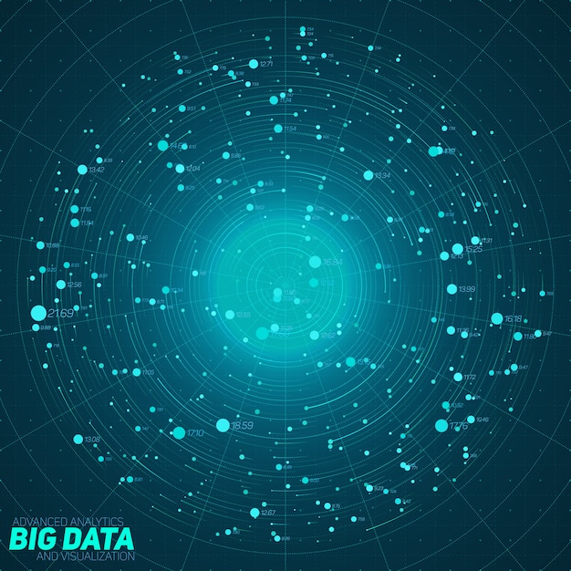 Kostenloser Vektor big data blue visualisierung. futuristische infografik