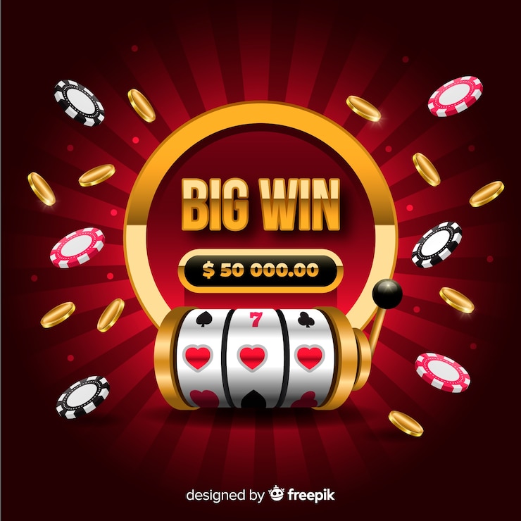 Kostenlose Vektor big win slot konzept im realistischen stil