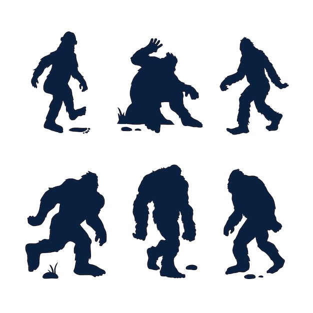 Bigfoot-silhouette im flachen design