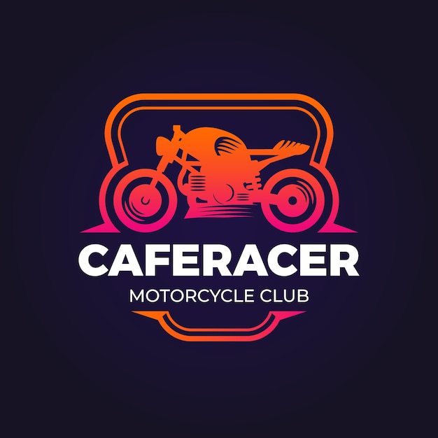 Kostenloser Vektor biker-logo-vorlage mit farbverlauf