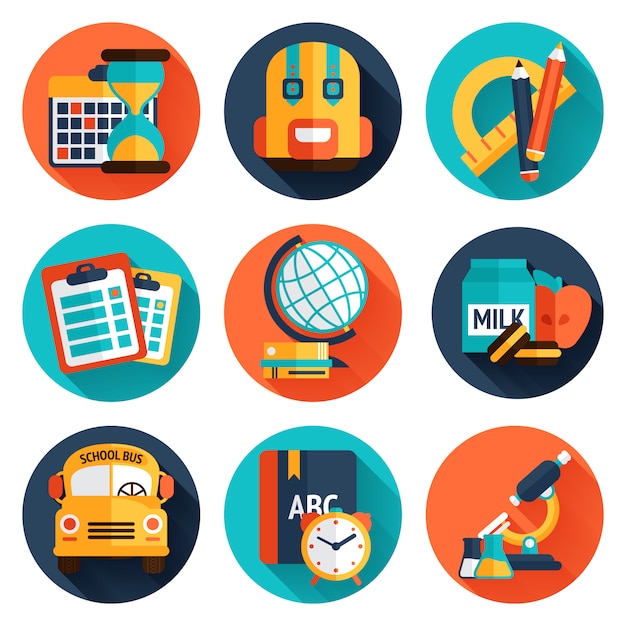 Bildung flache icons set