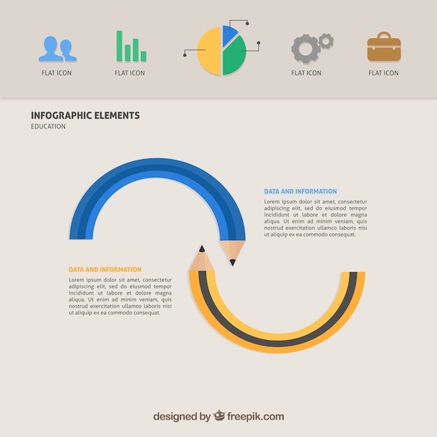 Kostenloser Vektor bildung infografik vorlage