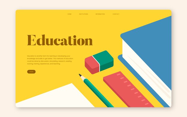 Bildung und Lernen informativer Website Grafik