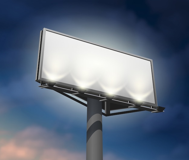 Kostenloser Vektor billboard beleuchtete nacht bild