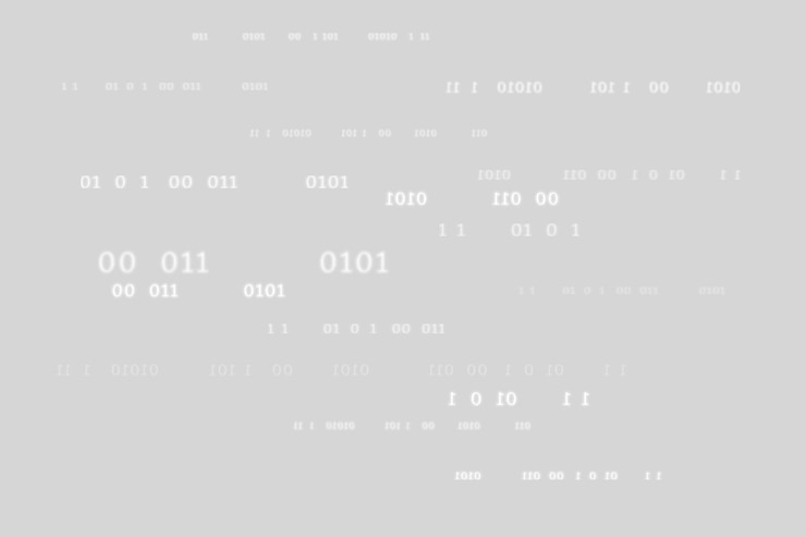 Kostenlose Vektor binärcodemuster auf grauem hintergrund